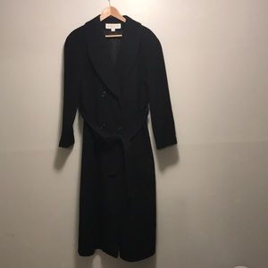 Liz Claiborne Black long wool coat. Size 10